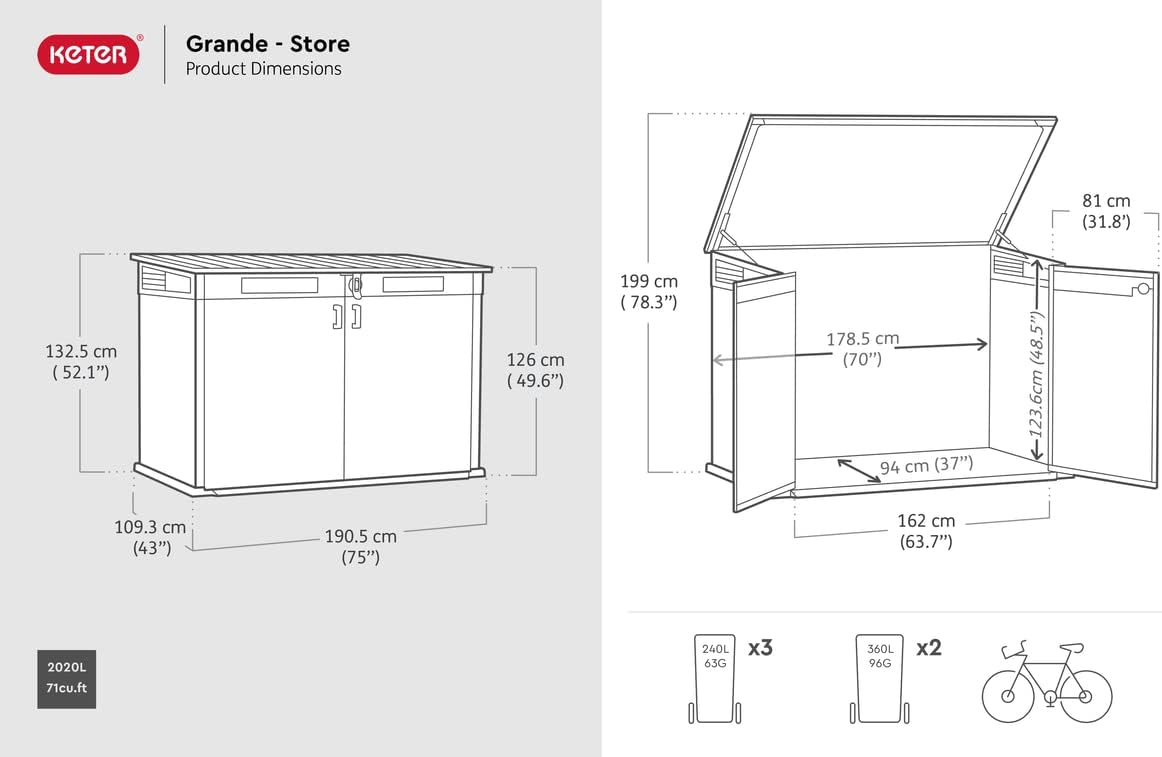 Cortina Mega 2,020L Polypropylene Storage Chest