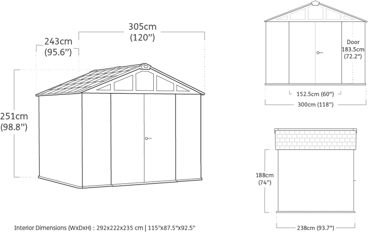 Stronghold 10×15 ft Outdoor Storage Shed, Evotech Wood-Effect, Weatherproof & Steel-Reinforced