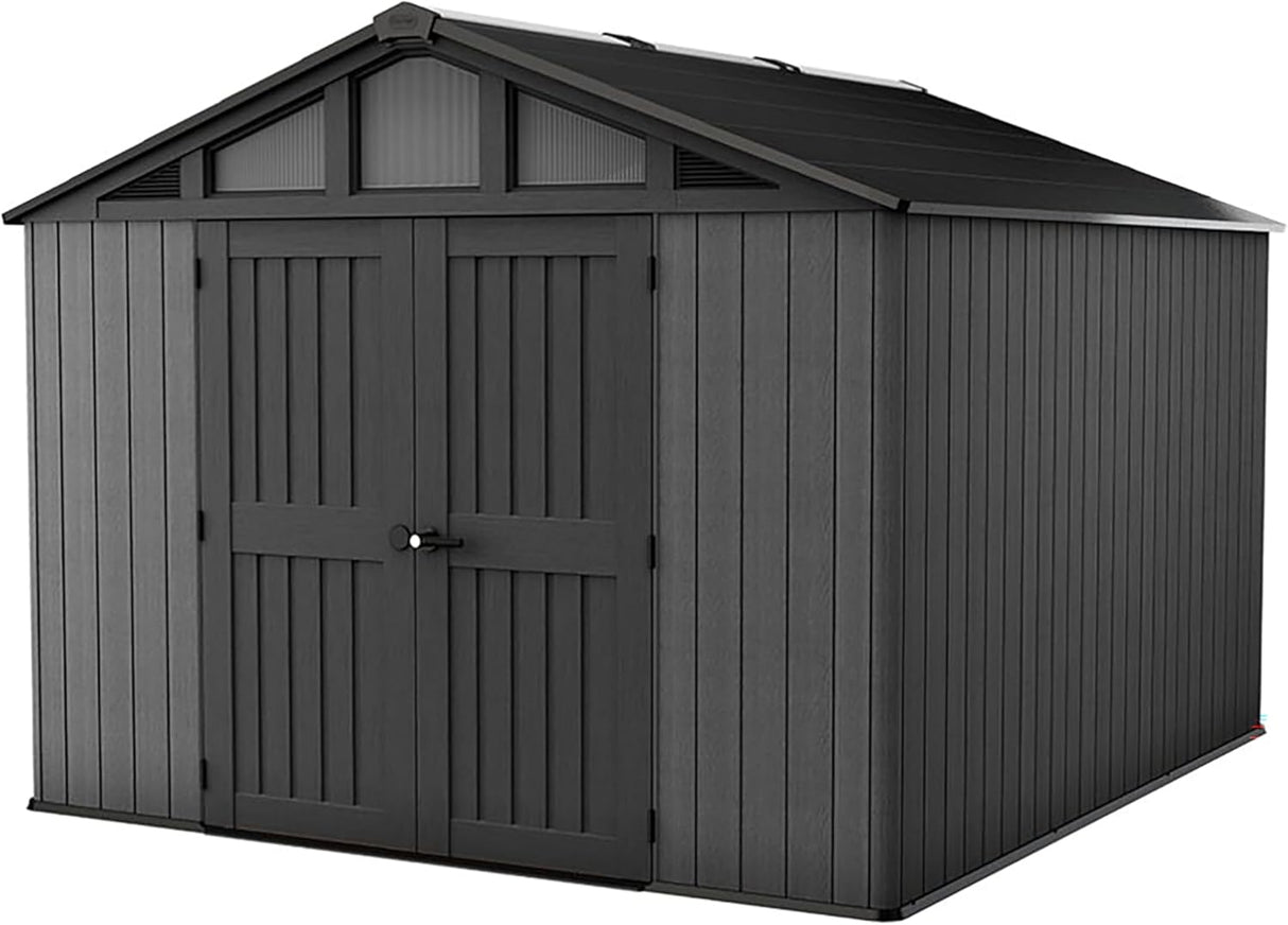 Stronghold 10×15 ft Outdoor Storage Shed, Evotech Wood-Effect, Weatherproof & Steel-Reinforced