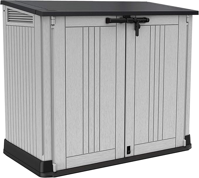 Outdoor Garden Storage Shed – 880L Resin Storage Box Grey