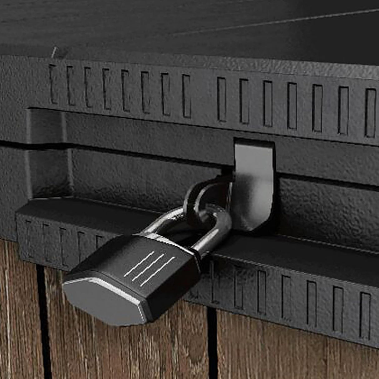 1150L Outdoor Garden Storage Box – Lockable Weatherproof Resin Shed for Tools, Bins & BBQ