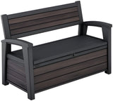 Signature Outdoor Storage Bench 227L – Seats 2, Wood-Look Resin, Weather-Resistant
