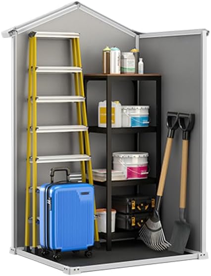 Outdoor Plastic Garden Storage Shed Grey