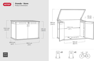 Cortina Mega 2,020L Polypropylene Storage Chest