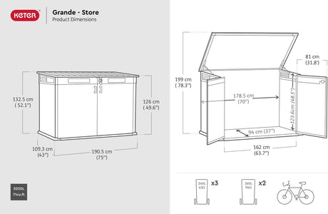Cortina Mega 2,020L Polypropylene Storage Chest