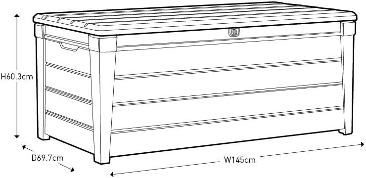 Brightwood Garden Storage Box – 454L, All-Weather & Fade-Free