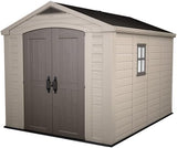 Factor Outdoor Garden Storage Shed – Beige Resin, 8 x 11 ft