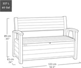 Signature Outdoor Storage Bench 227L – Seats 2, Wood-Look Resin, Weather-Resistant