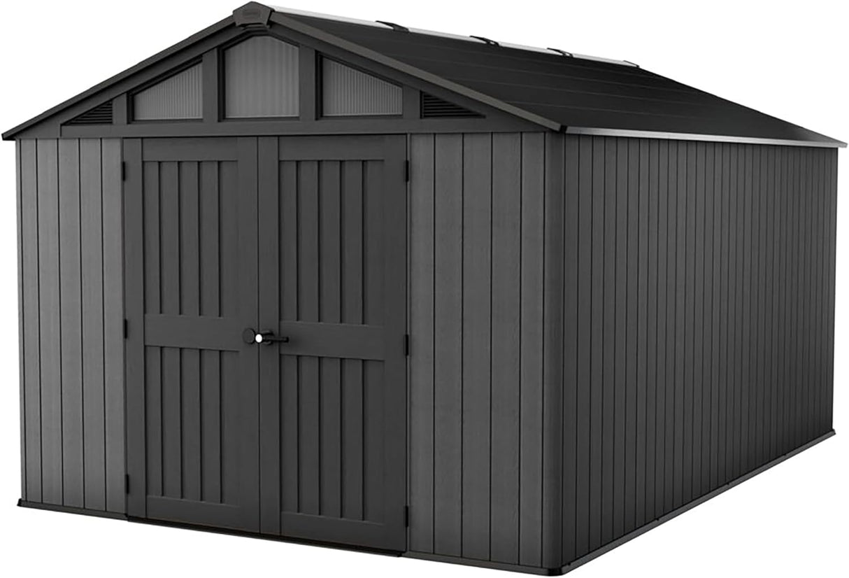 Stronghold 10×15 ft Outdoor Storage Shed, Evotech Wood-Effect, Weatherproof & Steel-Reinforced