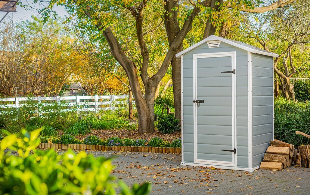 Outdoor Plastic Garden Storage Shed Grey