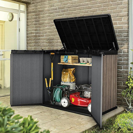 1150L Outdoor Garden Storage Box – Lockable Weatherproof Resin Shed for Tools, Bins & BBQ