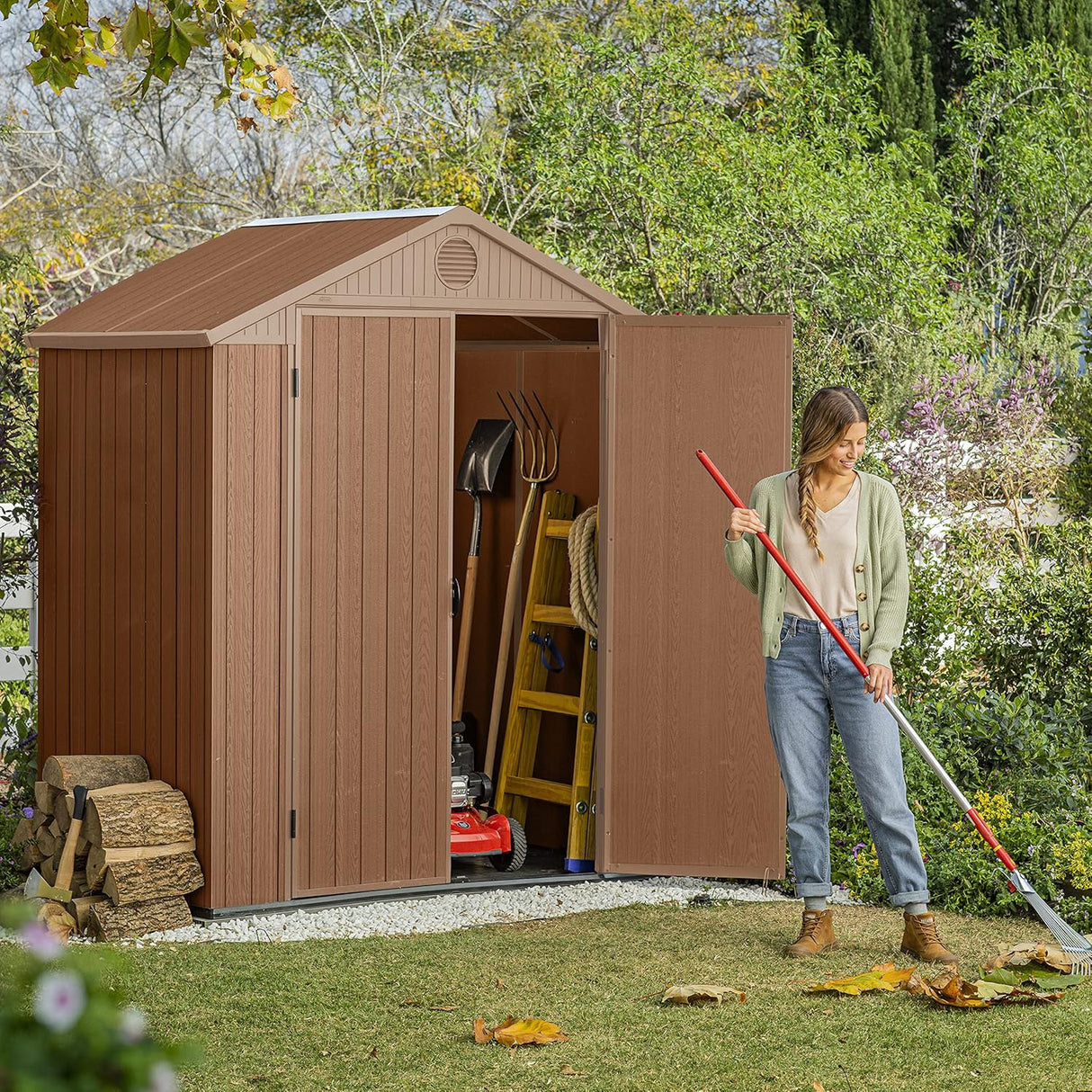 Double Door Garden Shed – Darwin 6x4 ft | Wood-Effect