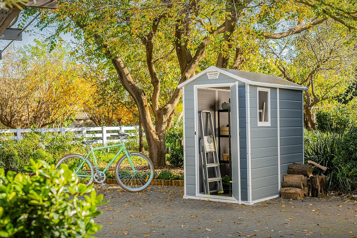Outdoor Plastic Garden Storage Shed Grey